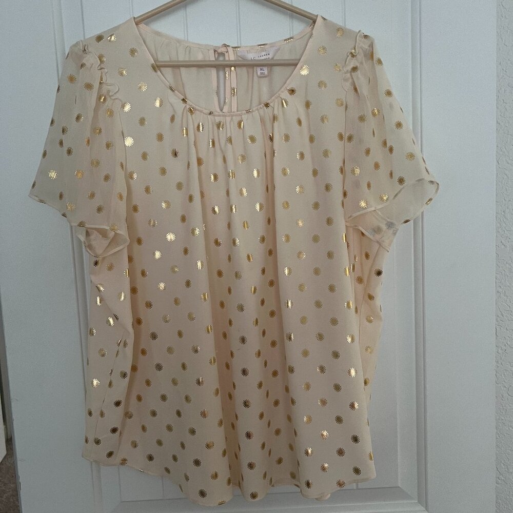 Lauren Conrad XL Semi-sheer Cream Blouse